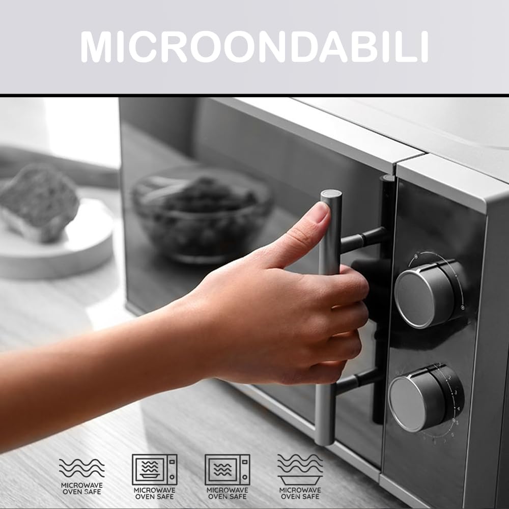 GM 200 Pezzi - Contenitori Ermetici Neri per Alimenti, Formato 500 Ml, Contenitore Termico per Alimenti Caldi Con chiusura Ermetica Salvaliquidi, Utilizzabili in Forno Microonde, Riutilizzabili.