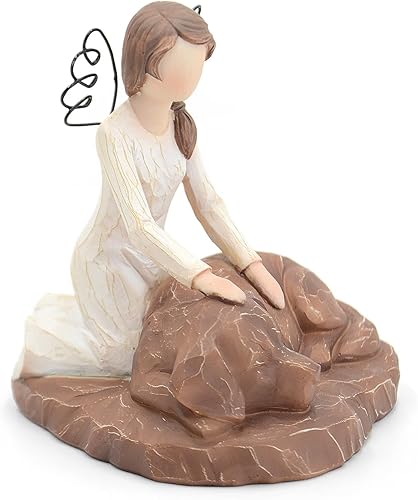 Miniatura 1 de Aikwoen Estatua conmemorativa de perro conmovedor de ángel  Regalo de simpatía reflexiva espíritu de amistad para los amantes de los perros  Figura