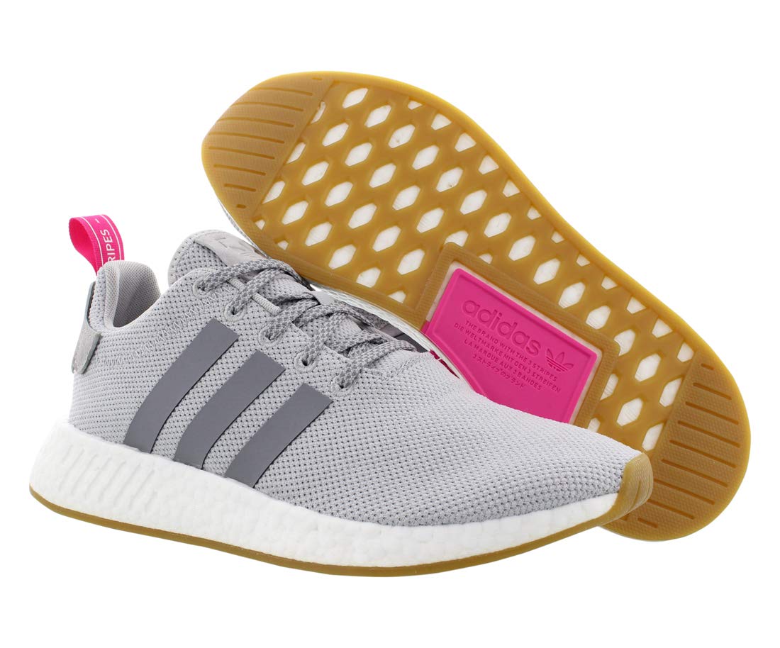 adidas Originals Women's NMD_R2 W Running Shoe, Two/Grey Three/Shock Pink, 10 M US