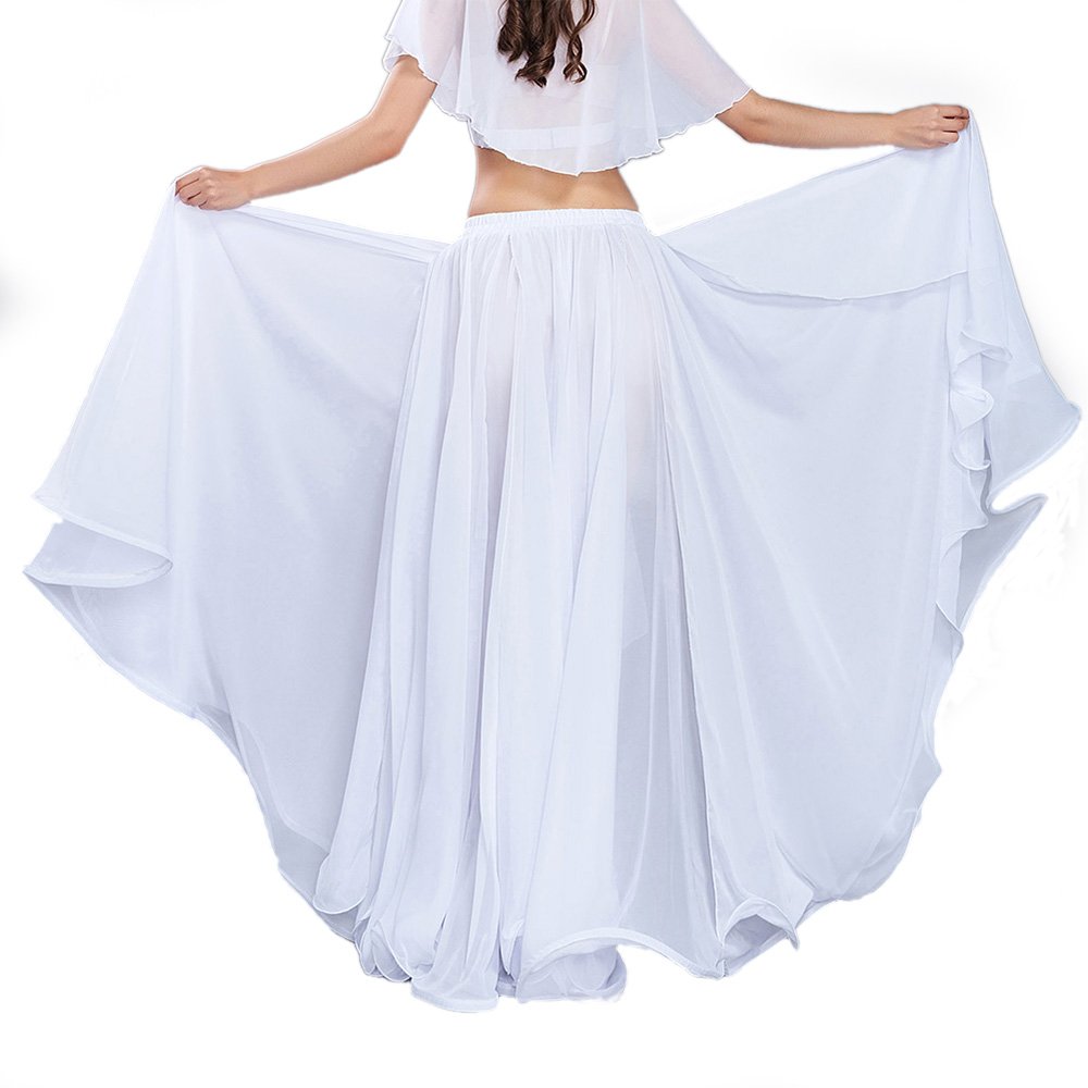 ROYAL SMEELA Donne Gonna Danza del Ventre Formazione Vestiti performanti Abiti Gonne Tulle da Danza Chiffon Gonna Lunghe Donna Danza del Ventre Abbigliamento