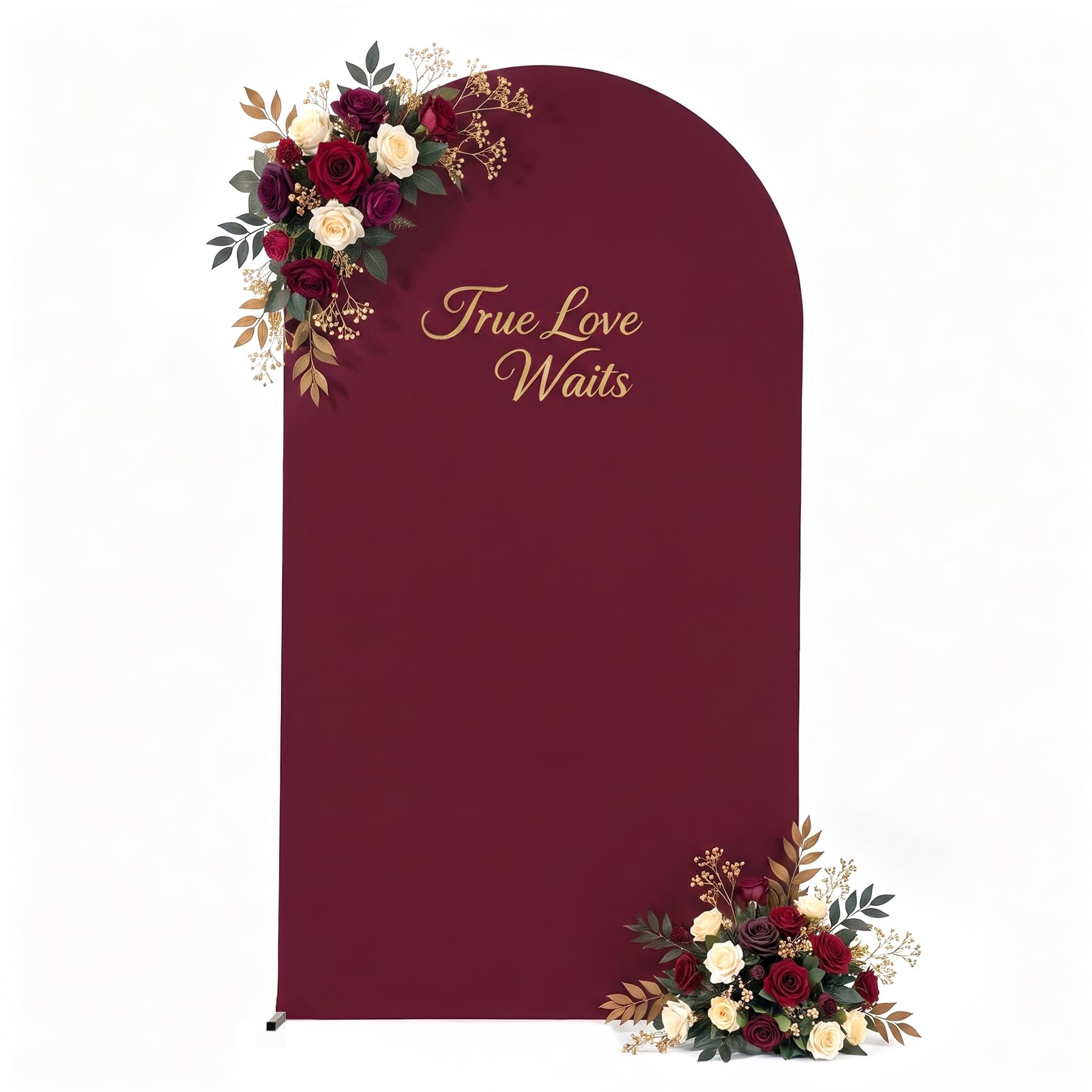 Burgundy Arch Backdrop Cover 6FT, Burgundy Arch Covers Stretchy Backdrop