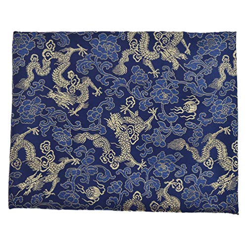 Qlychee Brocade Fabric Dragon Woven Brocade Fabric Tang Suit Cheongsam Pteris Dragon Pattern Antique Chinese Clothing Dress Fabric Cloth