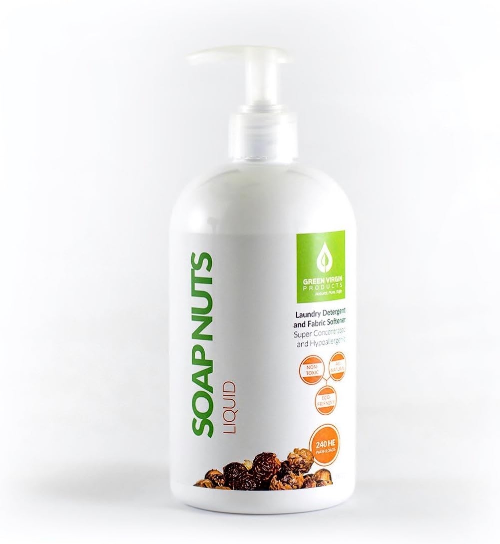 Soap Nuts Liquid Laundry Detergent, Non-toxic, 16 Ounces, 240 He Wash Loads