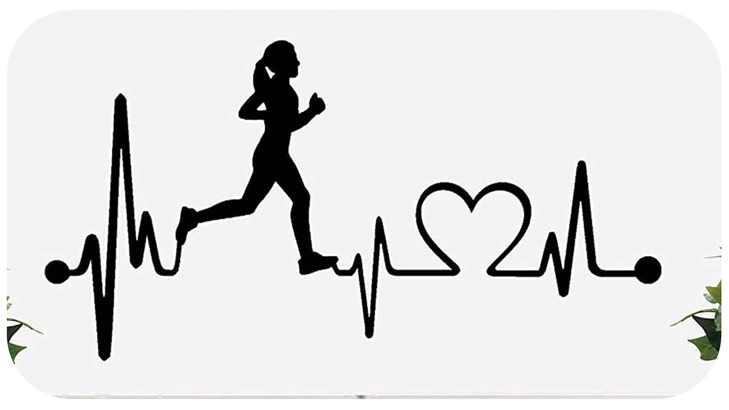 Run Girl Running Heartbeat Lifeline Vinyl Wall Decal BG 494