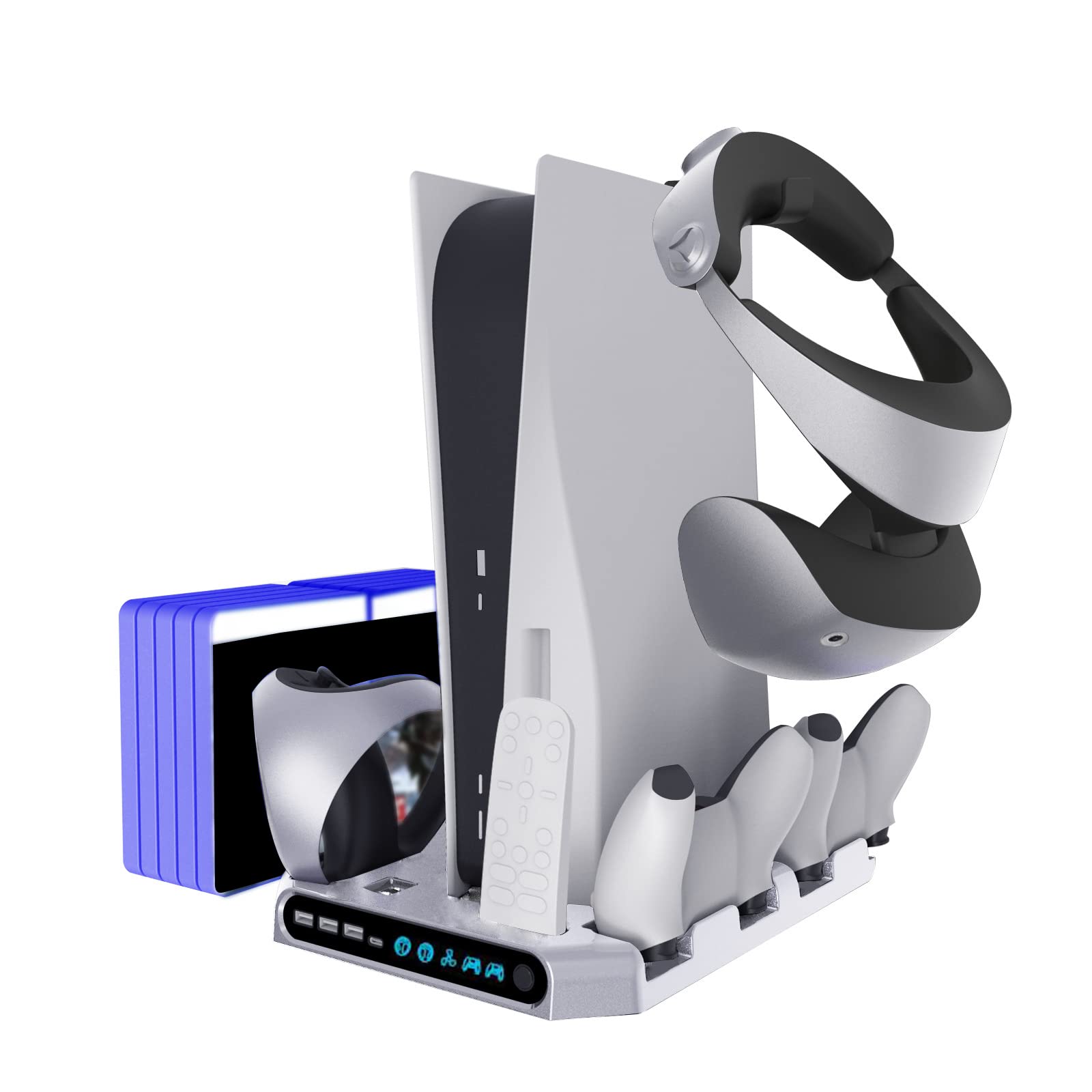 Stand Ventola di Raffreddamento Doppia Stazione Controller Per 2 Cuffie Disco Storage Rack Holder Stand Verticale Cuffie Ventola di Raffred