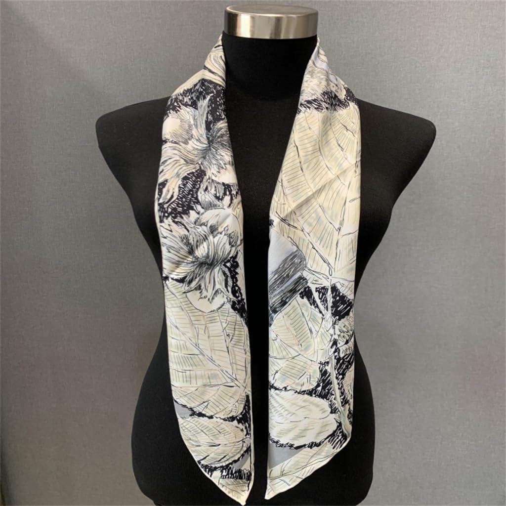 Foulards en Soie Petit Parfum Foulards carrés Foulards imprimés Recto-Verso Accessoire de Mode