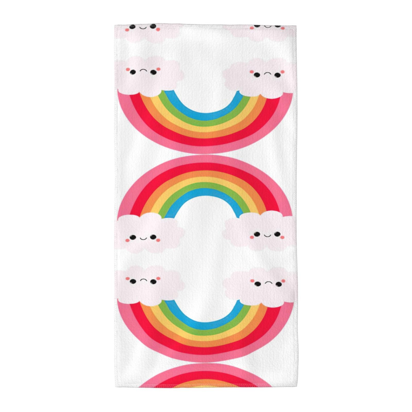 WYCZHY Small Rainbow Printed Quick Dry Beach Towel For Camping Travel Vacation