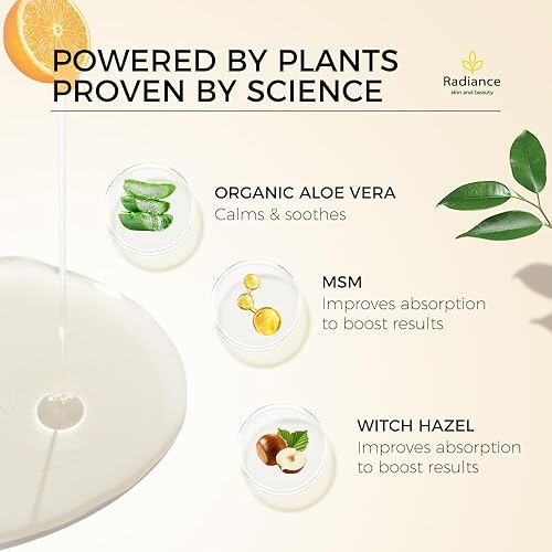 Miniatura 5 de RADIANCE - Suero facial con vitamina C con ácido hialurónico, vitamina E, ácido ferúlico, aloe vera, colágeno Boost, antienvejecimiento, suero