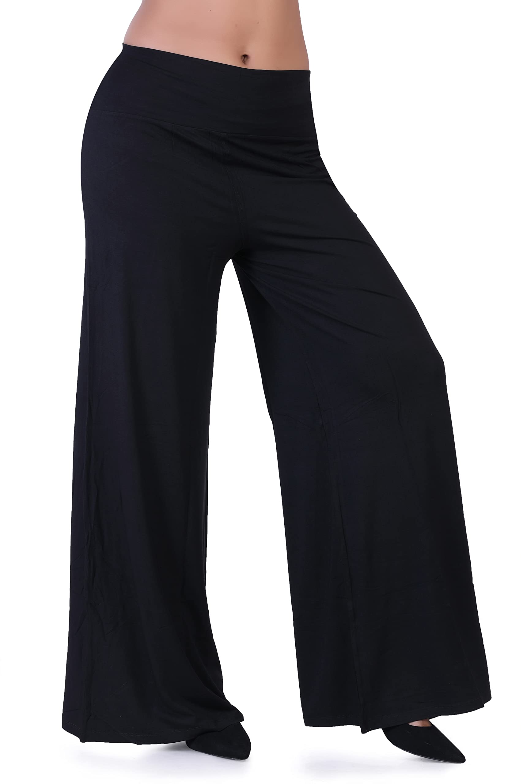 laasa Sports High-Waisted Palazzo Loose Fit Wide Leg Palazzo Lounge Pant for Women-picture-2