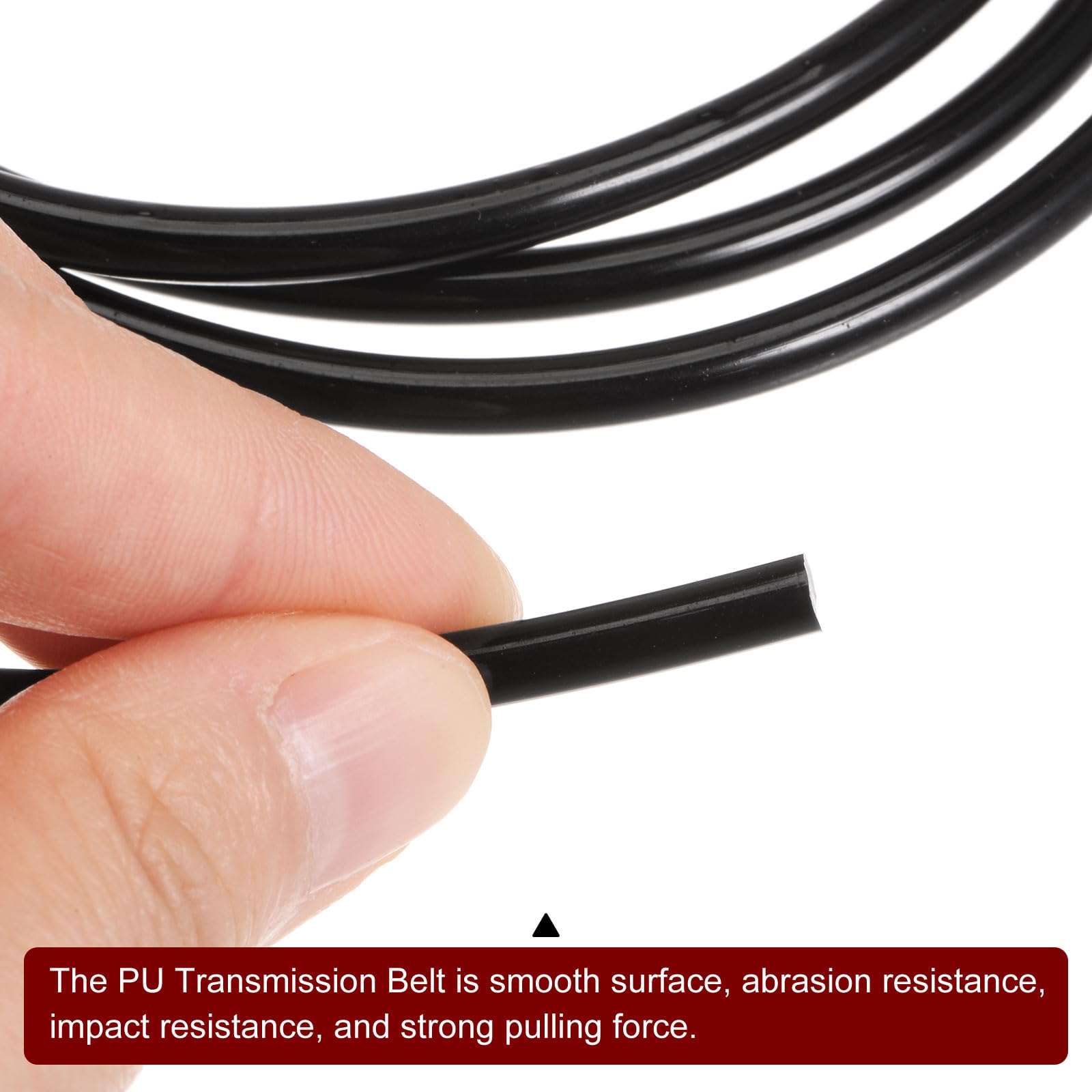 QUARKZMAN PU Transmisión Correa Poliuretano Redonda 4mm Diámetro 1 Metro Longitud Suave Superficie Negro
