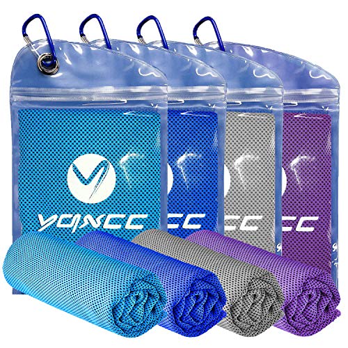YQXCC Cooling Towel 4 Packs (47"x12") Microfiber Towel Yoga Towel for Men or
