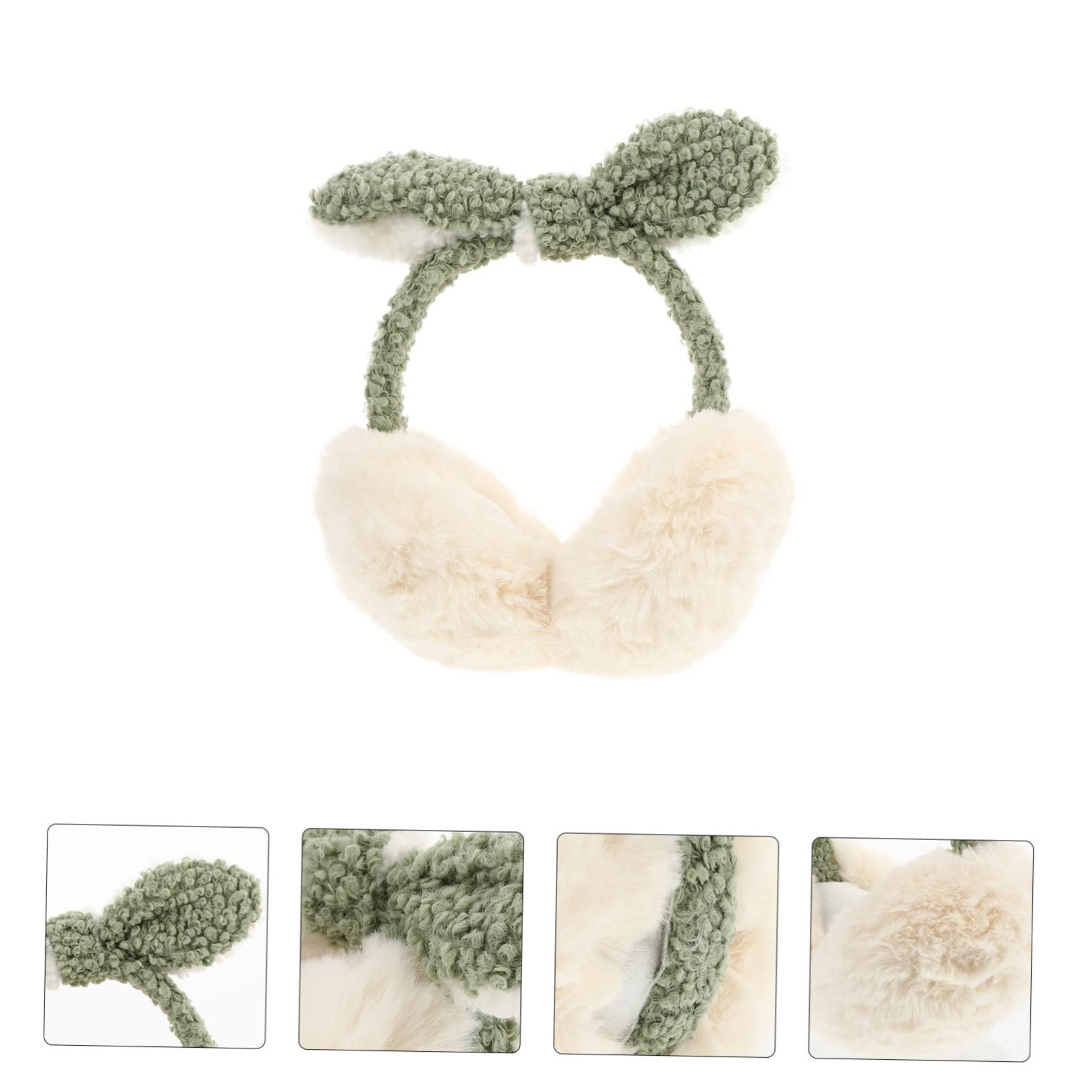 3piezas Diadema De Orejeras De Peluche Gruesas Para Mujer Diseño De Orejas De Conejo Aislantes Térmicos Para Oídos Para Invierno y Almacenamiento y Portátil