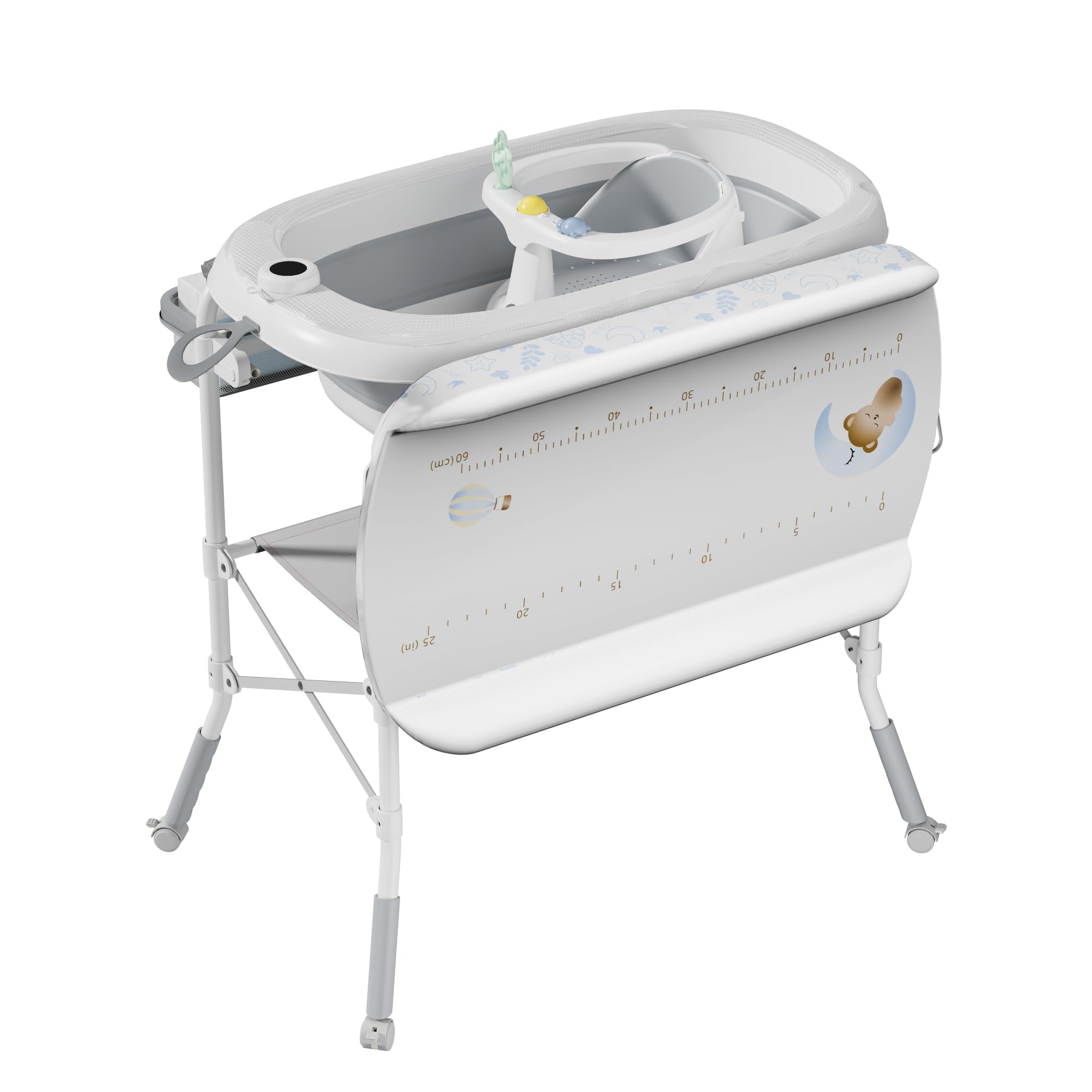 Baby Bathtub Seat with Foldable Changing Table