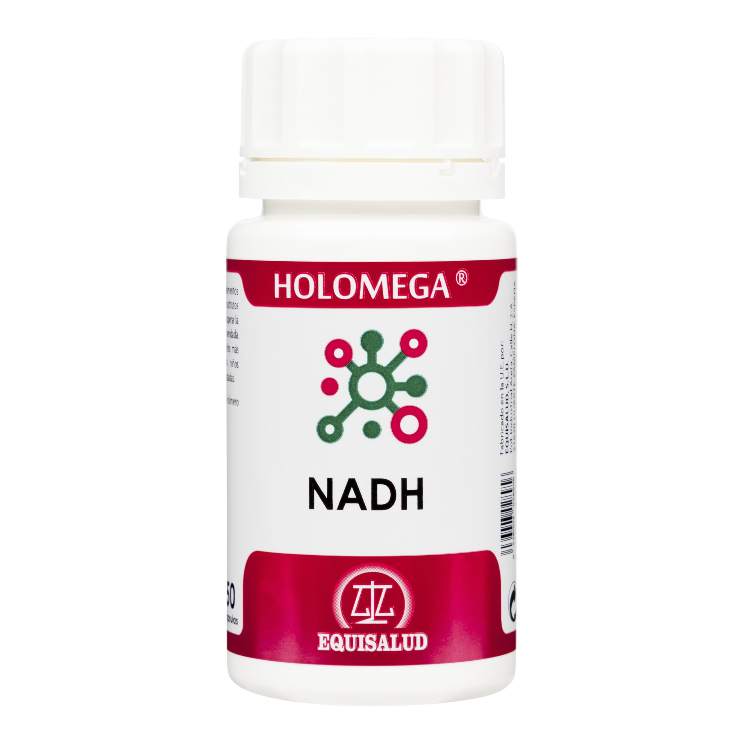 Equisalud - Holomega NADH - Suplemento Energizante y Antioxidante para Energía Celular ATP, Memoria y Concentración - 50 Cápsulas