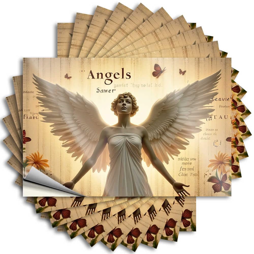Fall Decor Outdoor, Tattoo Funny Garage Quote Stickers, High No Residue Decals for Luggage | Dry Party Favor Custom Angelic Wings and Whispers: A Serene Vision(8X12CM)