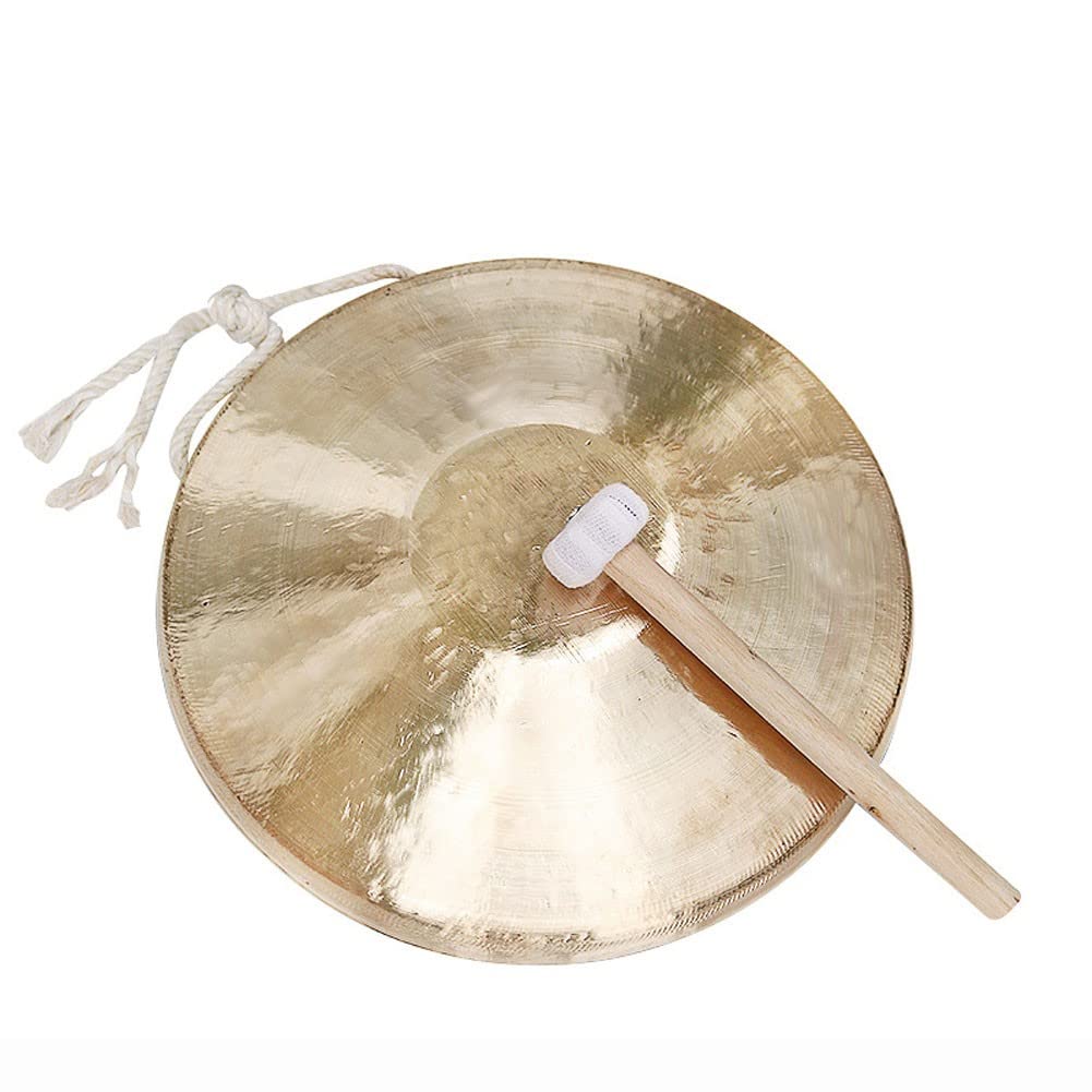 Mosiężny gong Feng Shui, Chiński mosiężny gong dęty z młotkiem 28-30 cm(30cm)