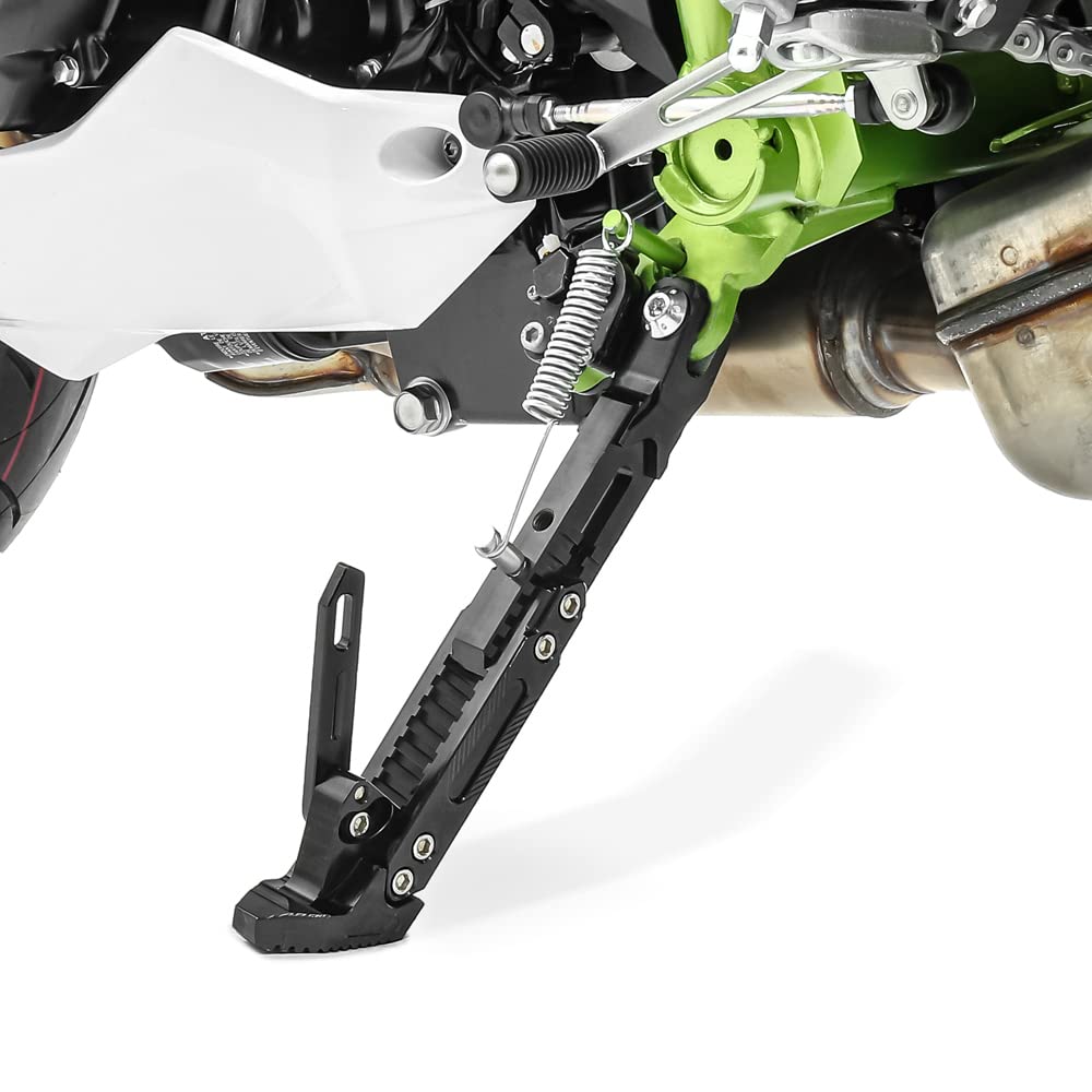 Béquille latérale Moto réglable en Hauteur Universelle Aluminium Tourtecs Noir