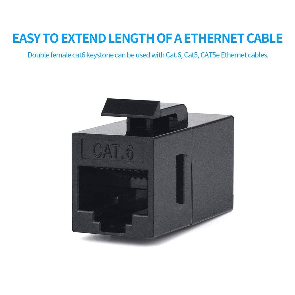 RJ45-Koppler Cat6 Cat 6 Cat 5 Cat5 Cat5e Keystone Jack Netzwerkkabel Kupplungen Extender Adapter Wand Inline Patch Panel Connectors