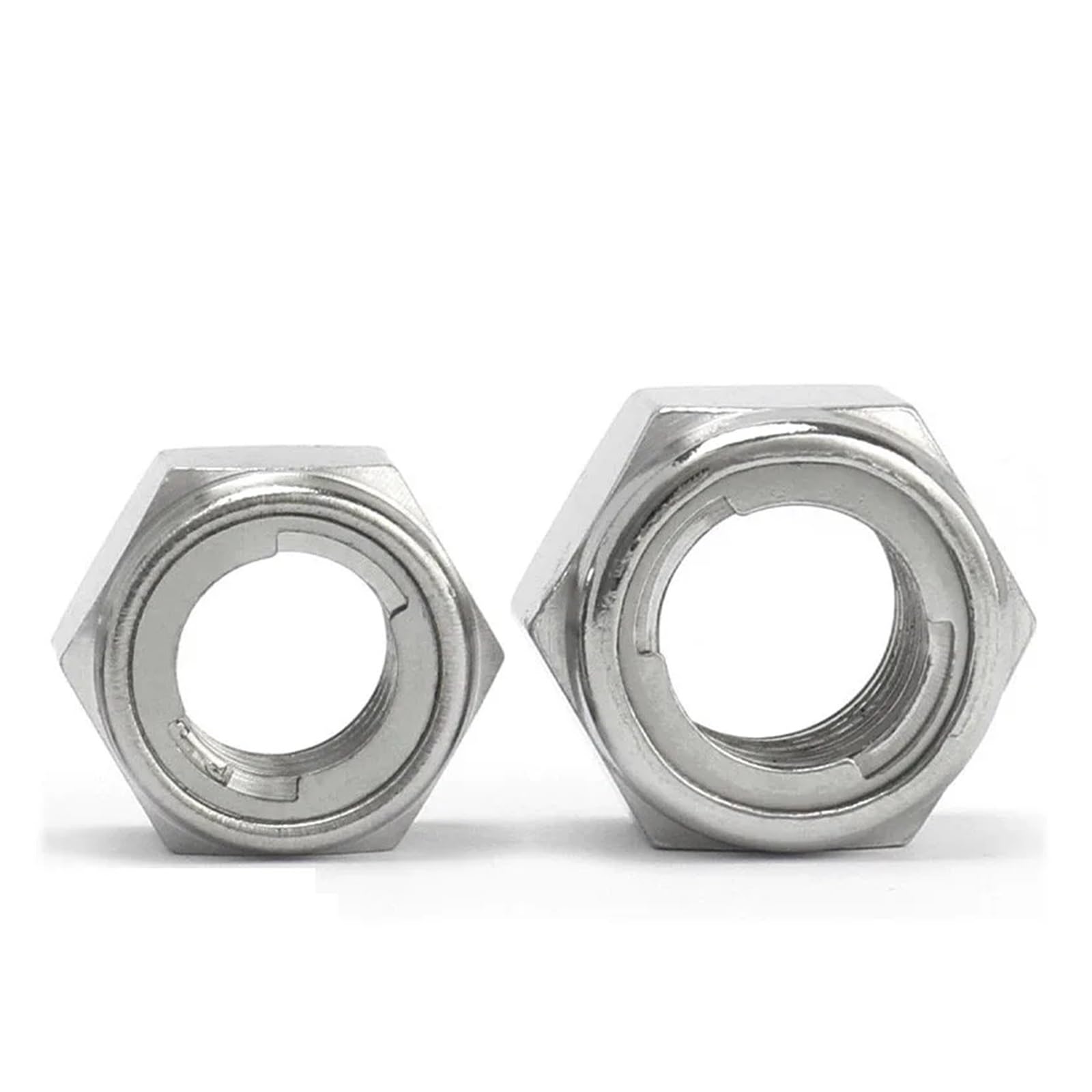 1/10 Piezas M3 M4 M5 M6 M8 M10 M12 M14 M16 M20 Tuerca de Seguridad de Metal Tuerca autoblocante de Acero Inoxidable 304 Tuerca Hexagonal de Seguridad(10Pcs,M16)