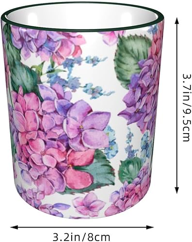 Miniatura 2 de Vintage Purple Hydrangea Flower Coffee Mug Coffee Cups Ceramic with Handle,Tea Cups Mug tazas para cafe Drinking Cups Gifts for Women Men,Unique