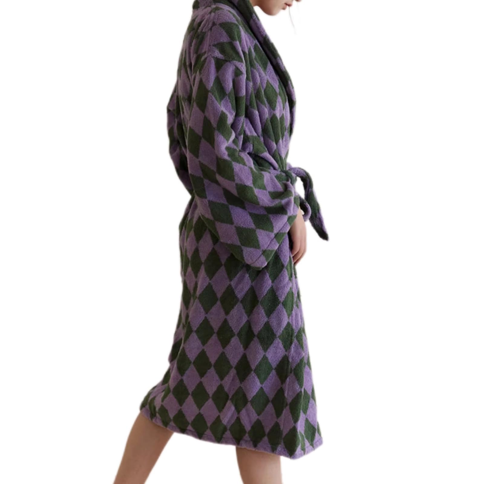 Funky Diamonds Bathrobe Vintage Aesthetic 100 Cotton Robe Unisex Luxury Soft Ultra Absorbent Spa Bath Robe