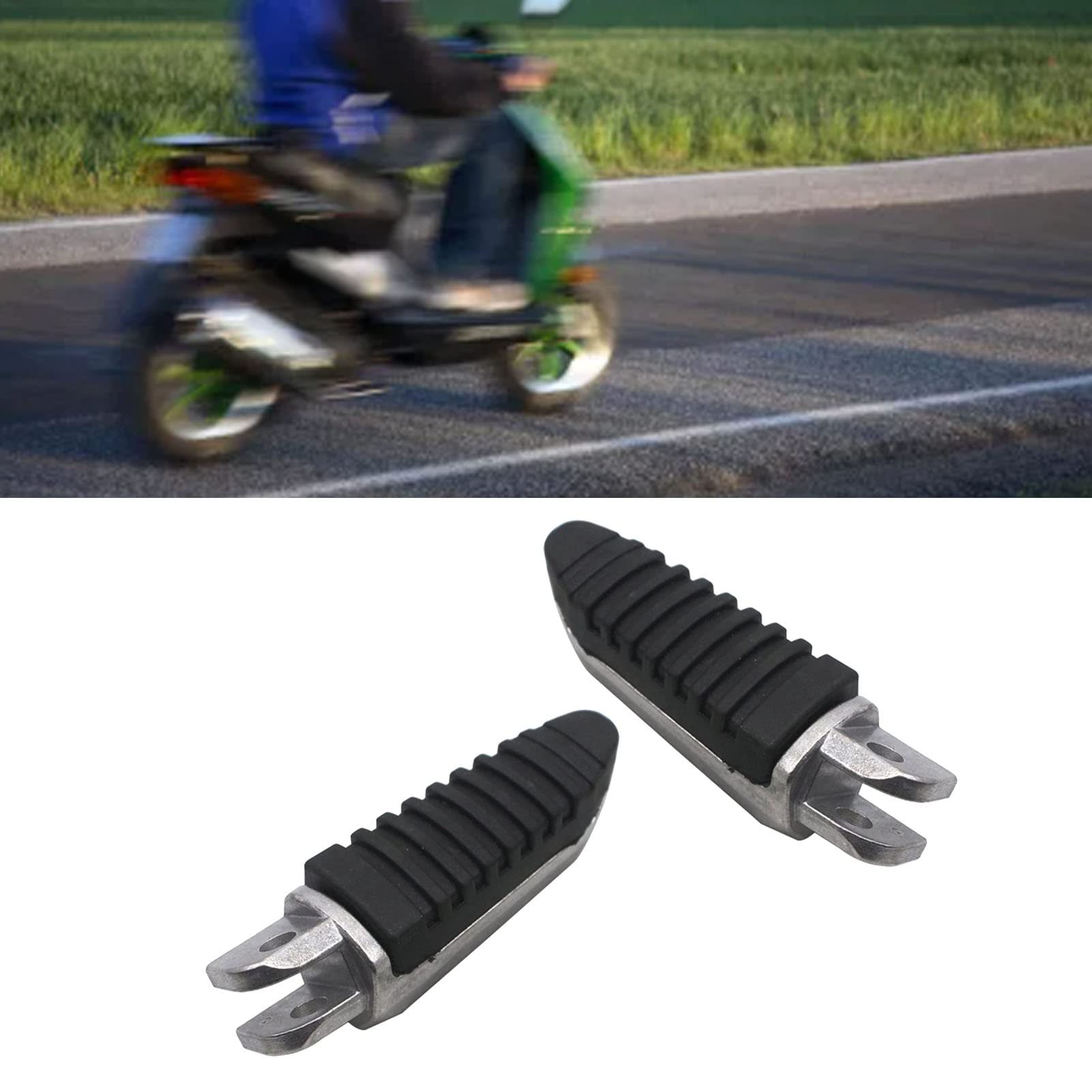 Pedalini per Motocicletta in Alluminio con Gomma – Poggiapiedi Comodi per Moto Elettriche e Tradizionali, 2 Pezzi, Design Ergonomico e Antiscivolo, Adatti per,