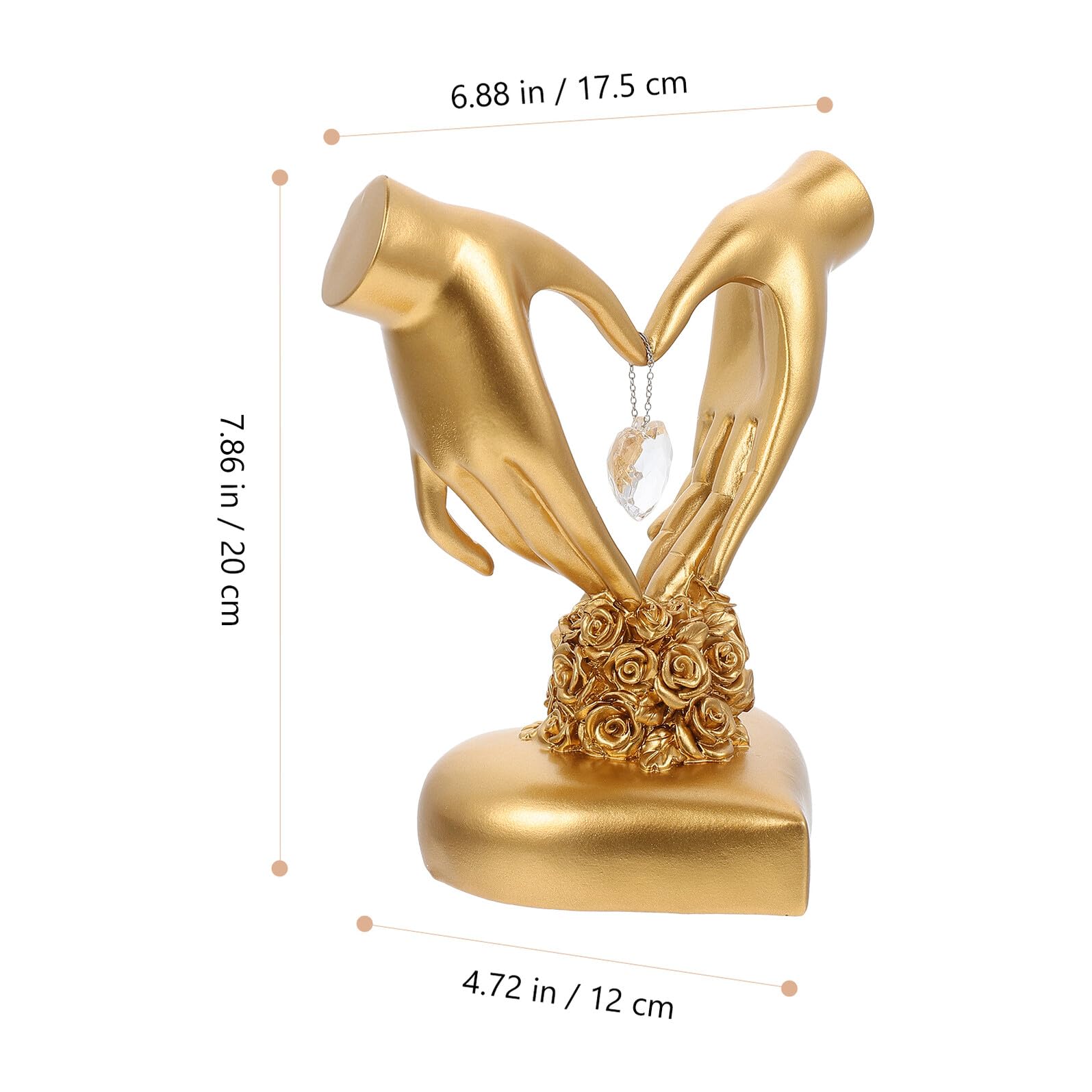 Herzfigur aus Harz mit Anti Rutsch Boden Hochzeit Dekofigur für Valentinstag Jubiläumsgeschenk und Wohnaccessoire