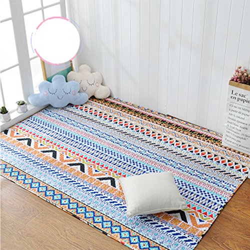 Tapijt Nordic Eenvoudige katoenen doek bedekt vloermatten Slaapkamer tapijten Matrassen Woondecoratie Tapijt Voor Woonkamer - Afbeelding 3
