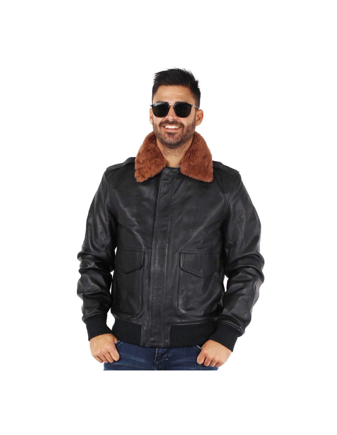Schott NYC Lc2412 Giacca di pelle Uomo (Pacco da 1)