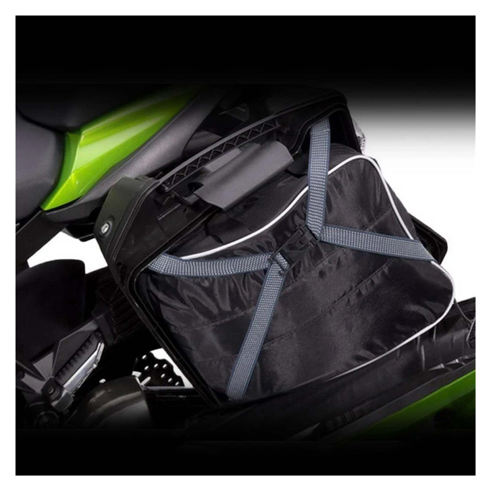 Bolsa De Viaje para Moto para Kawasaki para Ninja para 1000 para H2 para SX Bolsas Interiores para Sillín De Motocicleta Forro Rígido para Alforja(A Pair no Logo)