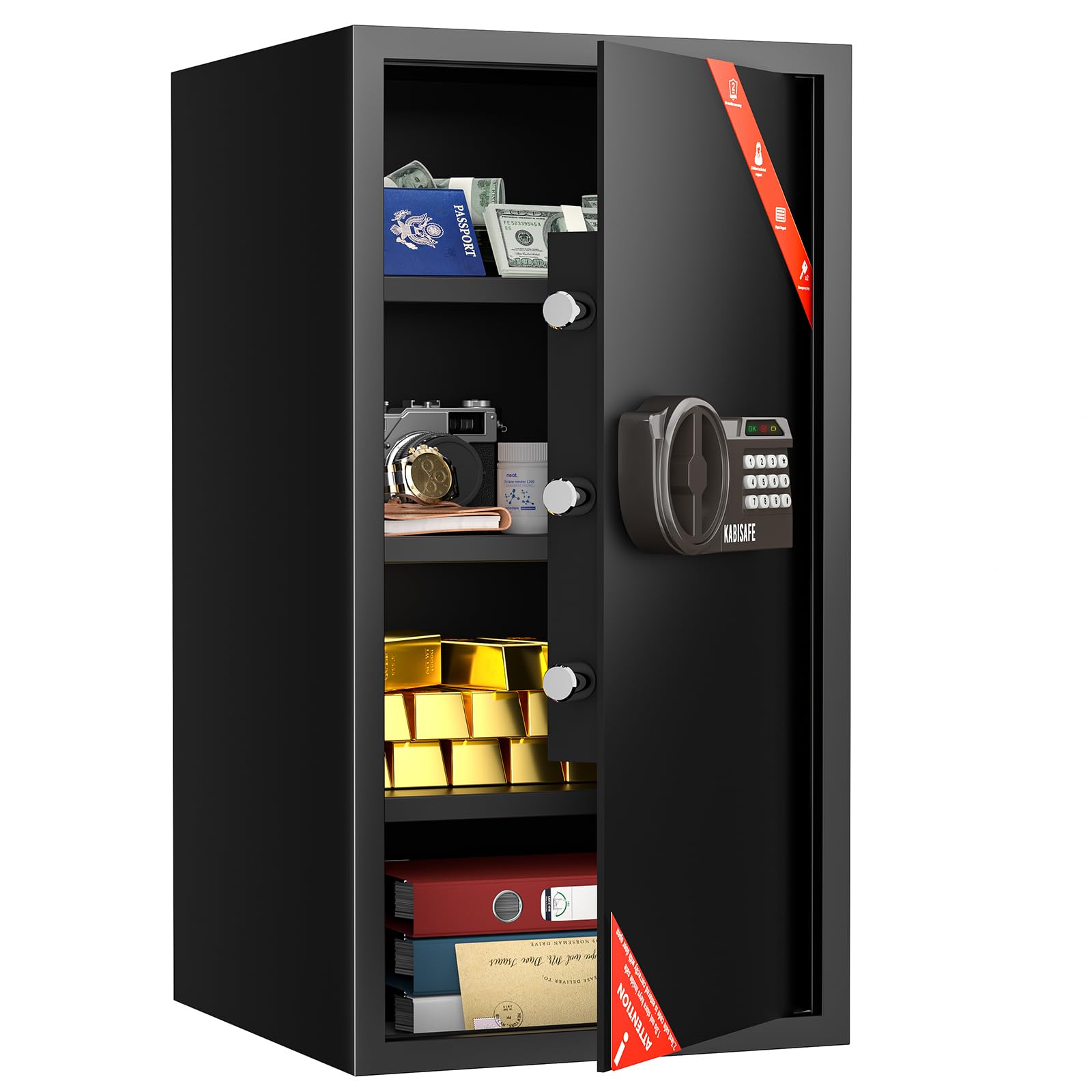 KABISAFE 103L Large Safe Box with Digital Keypad Spare Keys, Anti-Theft Cabinet Safe Box for Home Office Hotel Retail Store Cash Document Bag IDs Jewelry Storage