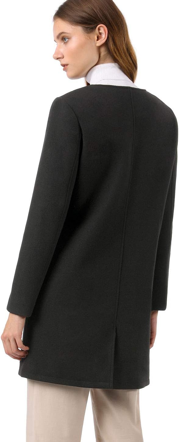 Allegra K Women's Winter Overcoat Lapel Collar Single Breasted Outerwear Long Pea Coat - Image 6