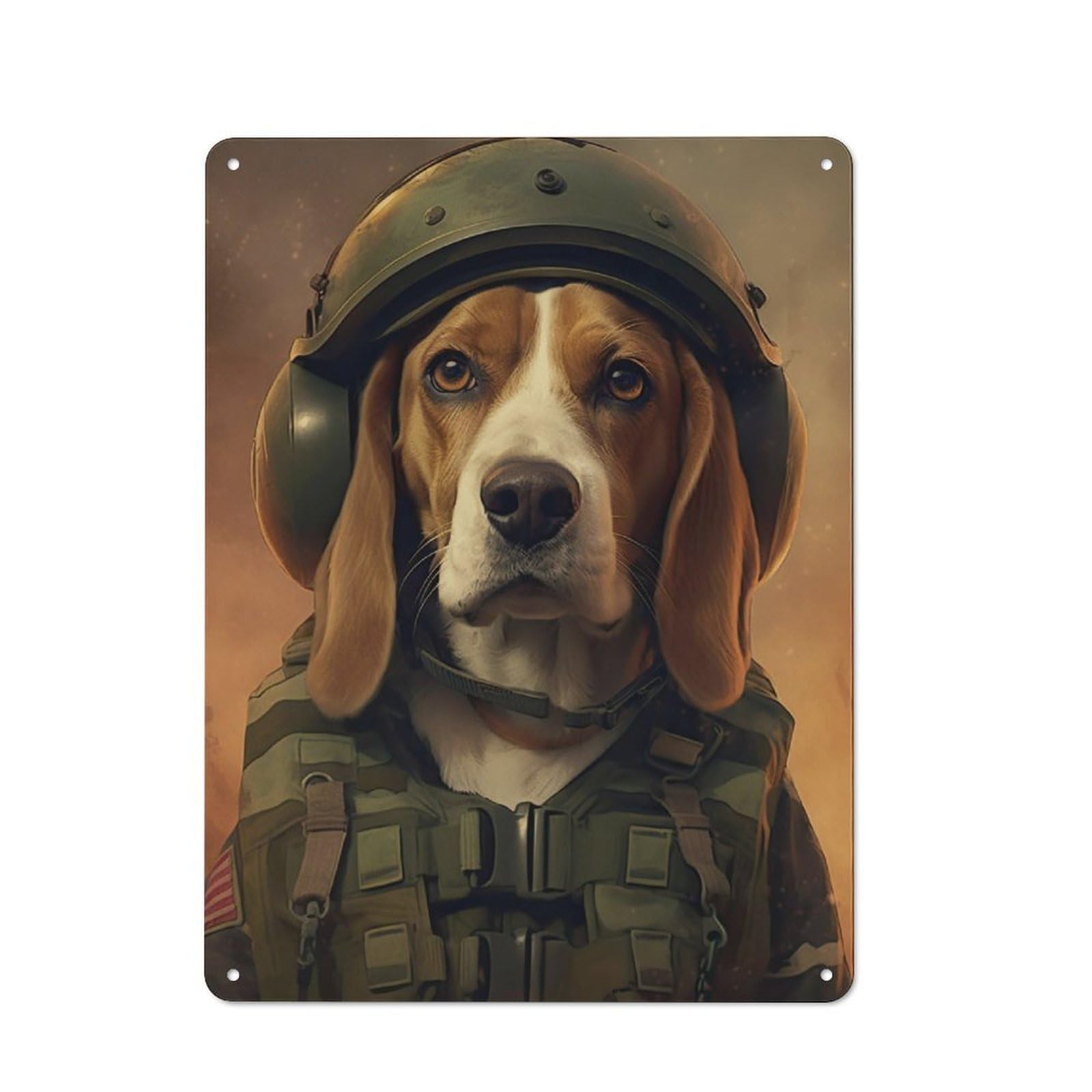 Junmoney Beagle Soldier Tin Sign 40X30cm For Pub Or Café, Vintage Wall Decor, For Café Interior Fans, For Retro Home Interiors