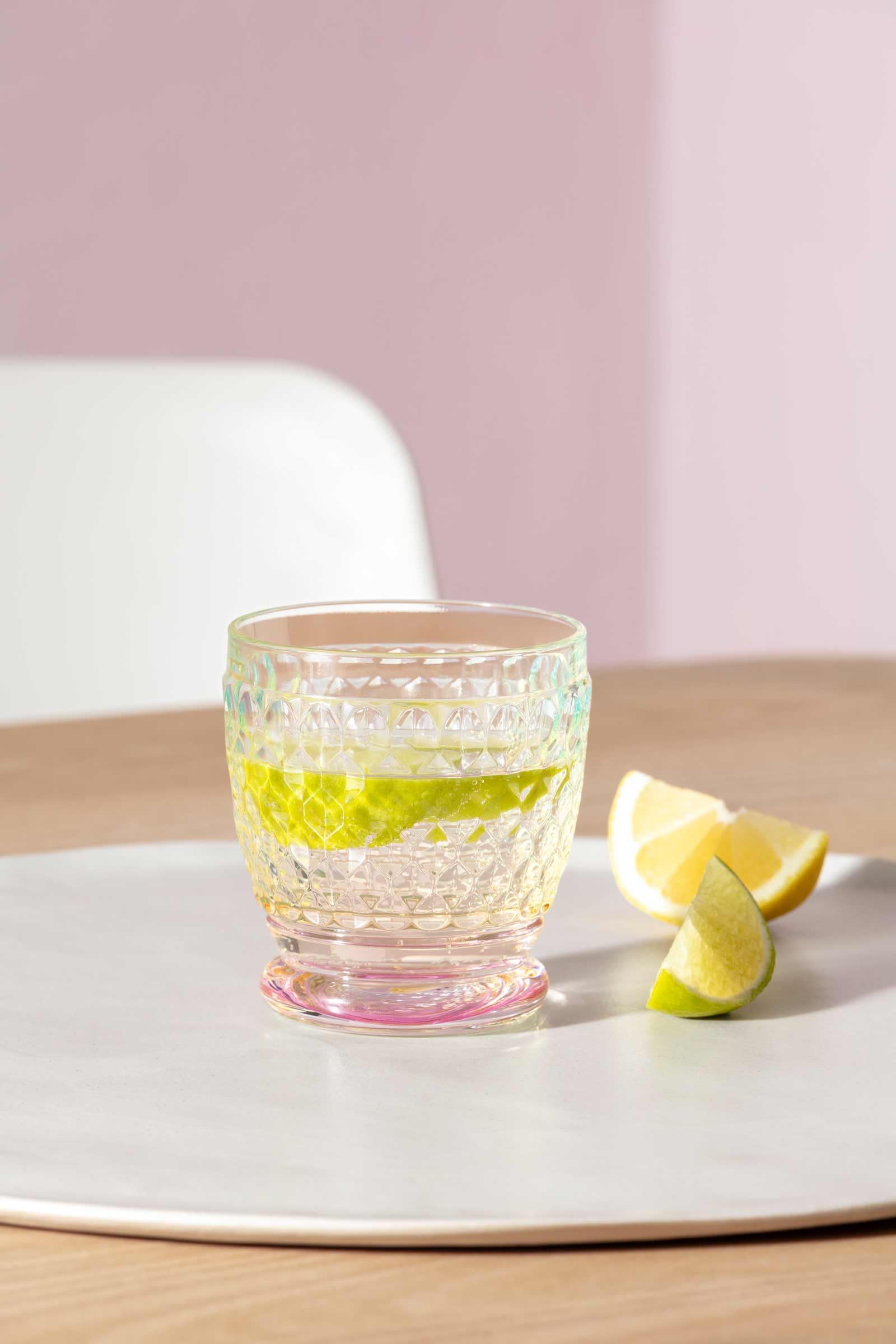 Villeroy & Boch Boston Pearl Longdrink- und Wasserglas-Set, 8-teiliges Trinkgläser-Set, Bunt Schimmernd, Spülmaschinenfest, Bunte Gläser, Kristallglas