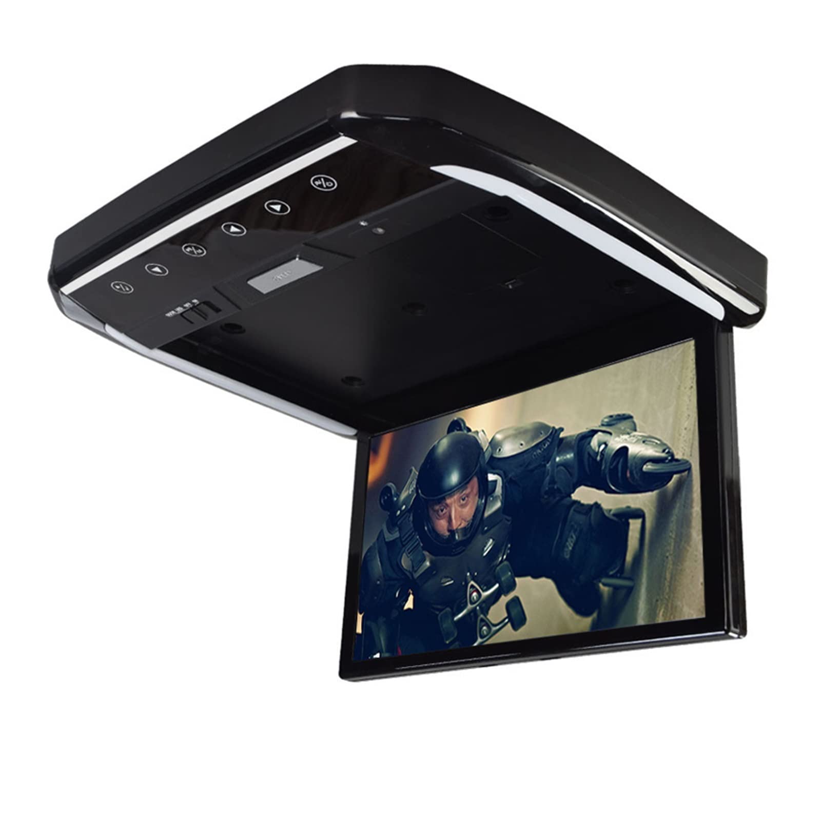 Telewizor samochodowy, Monitor do montażu na dachu samochodu 15.6 Cal przenośny telewizor HD ekran LCD samochodowy wyświetlacz sufitowy 1080P wideo odtwarzacze filmów wyjście