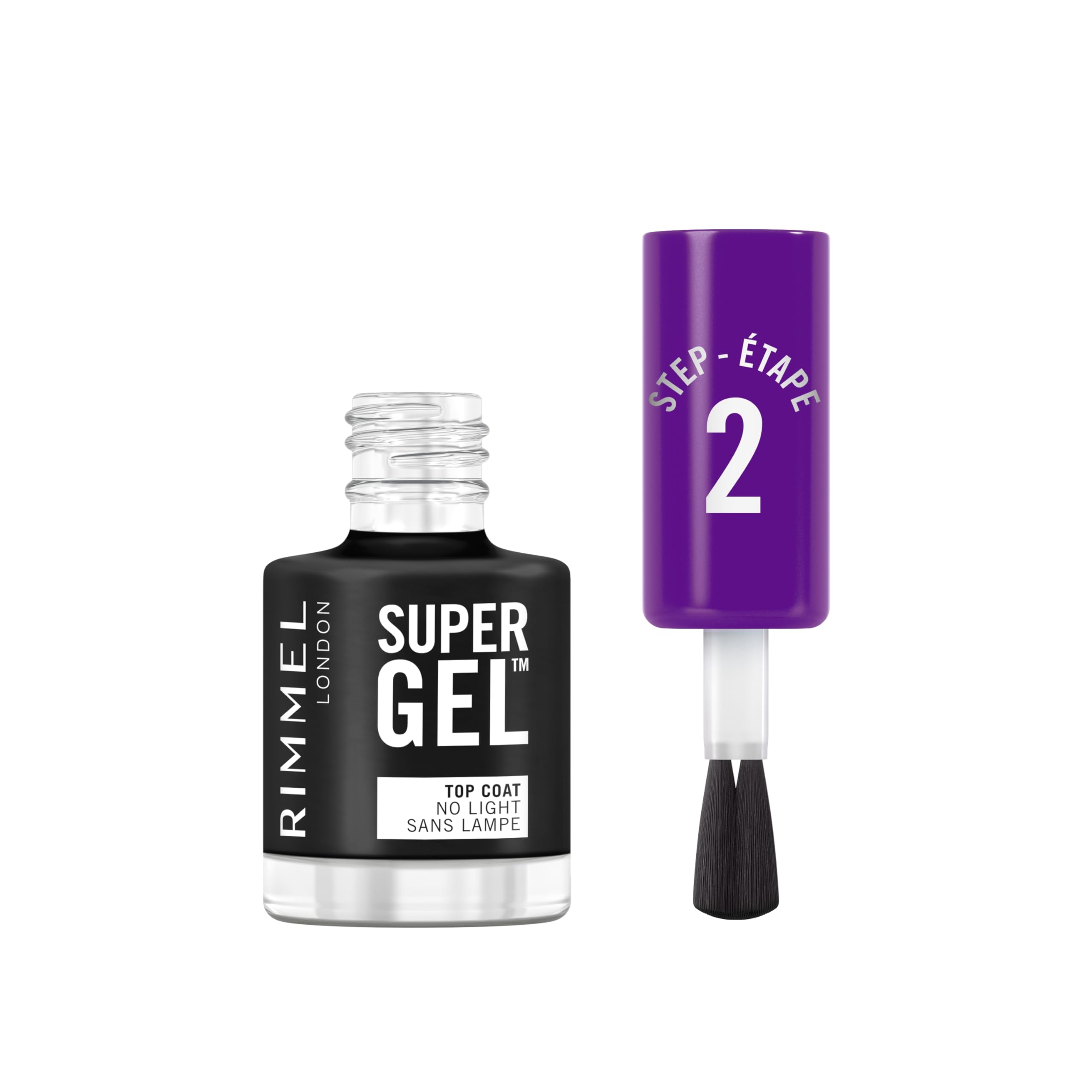 Rimmel London Smalto Unghie Super Gel, 12 ml, Top Coat, Effetto Gel a Lunga Durata, 001 Transparente
