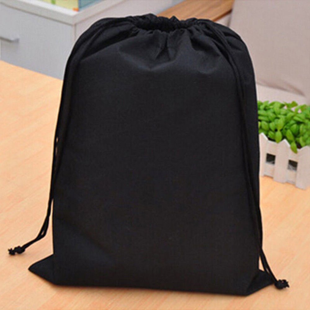 Ufurty Rely2016 Portable Shoes Bag Travel Non-Woven Fabrics Drawstring Dress Shoes Bags Pouches Case Shoe Storage Bag Organizer 39 * 30cm Six Colors (Black)