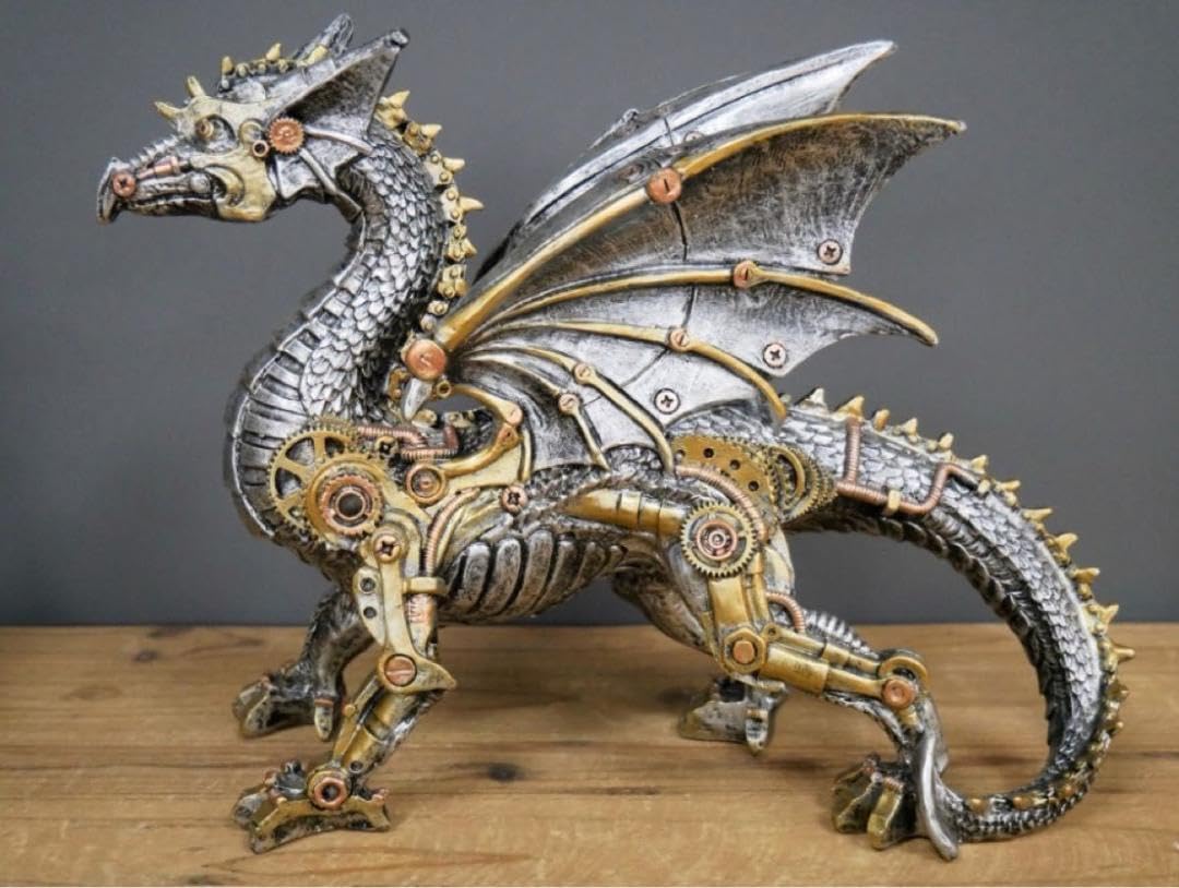 ゴールドドラゴンの置物 風水 龍 ゴールドドラゴン 浮遊龍 金属 10cm 置物 金龍 竜 玄関