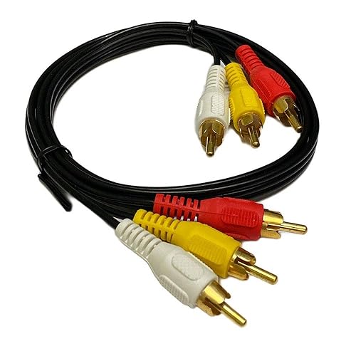 Cable de audio y vídeo RCA bañado en oro MMx3, por iMBAPrice
