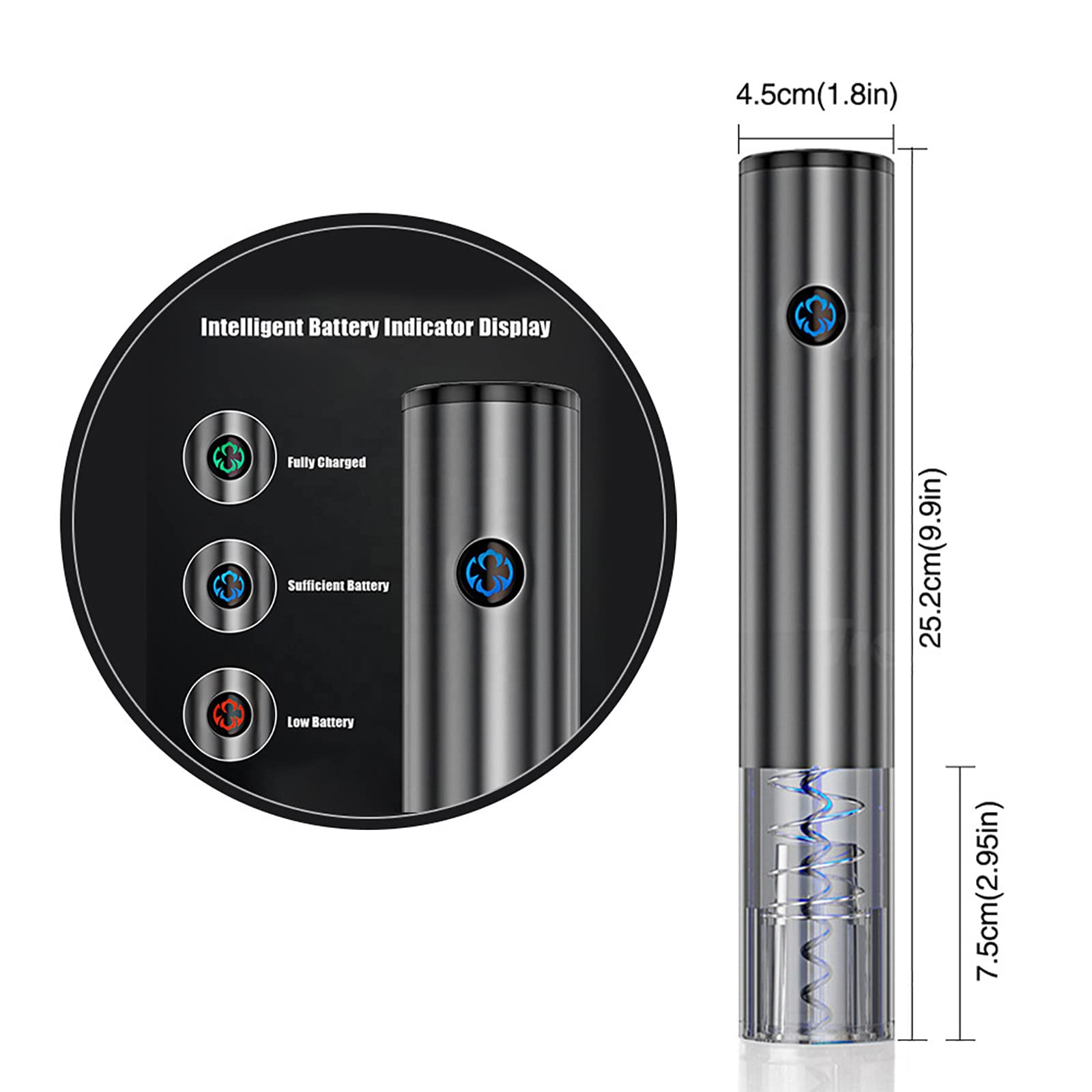 Elektryczny Otwieracz Do Wina, Automatyczny Korkociąg Do Butelek Z Kablem Do Ładowania USB I Wbudowanymi Diodami LED, Indukcja Jednym Przyciskiem I Ergonomiczny Kształt, Prezent Na Rocznicę Imprezy