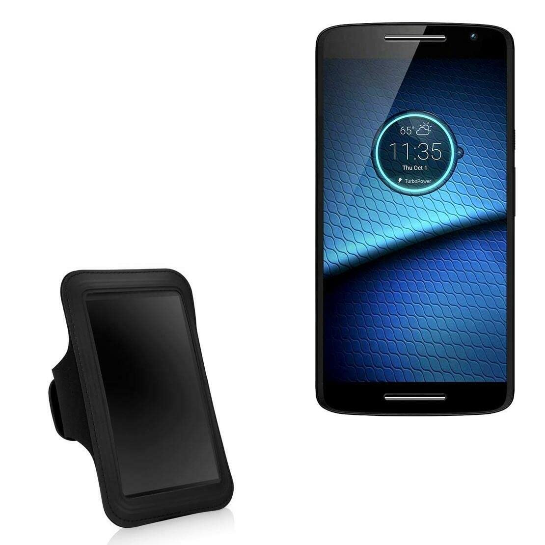 BoxWave Case Compatible with Motorola Droid Maxx 2 - Sports Armband, Adjustable Armband for Workout and Running for Motorola Droid Maxx 2 - Jet Black