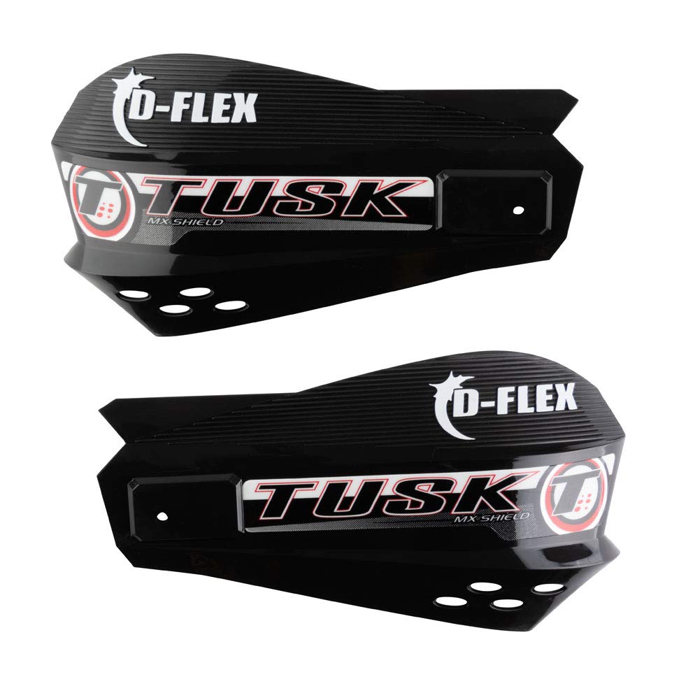 Tusk D-Flex - Paramanos con escudos MX negros de 1 1/8 pulgadas