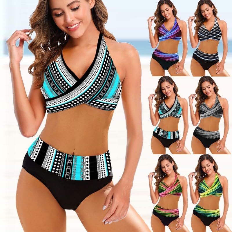 Mujer Bikini Tankini Traje de Baño Dos Piezas Push Up Cintura Alta
