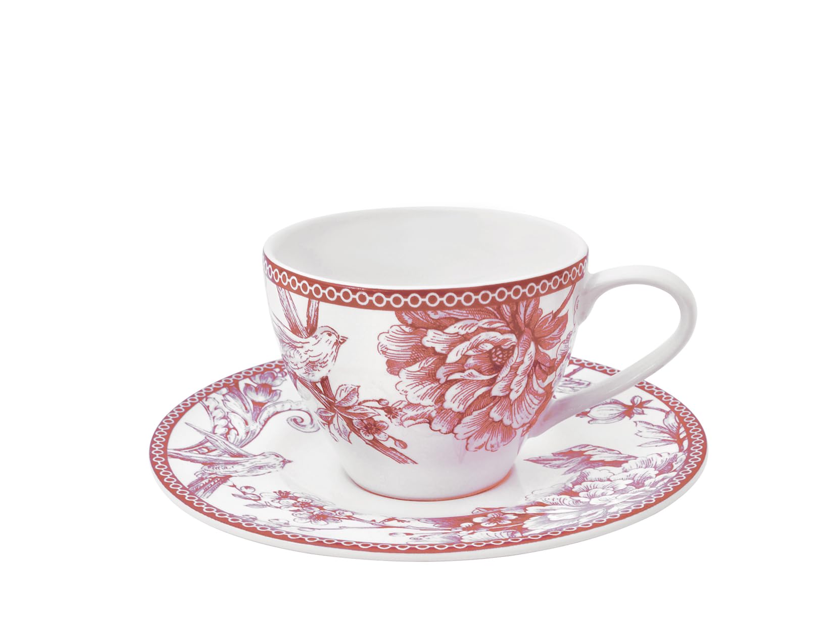 H&H set 4 tazze t con piatto primrose cc 240