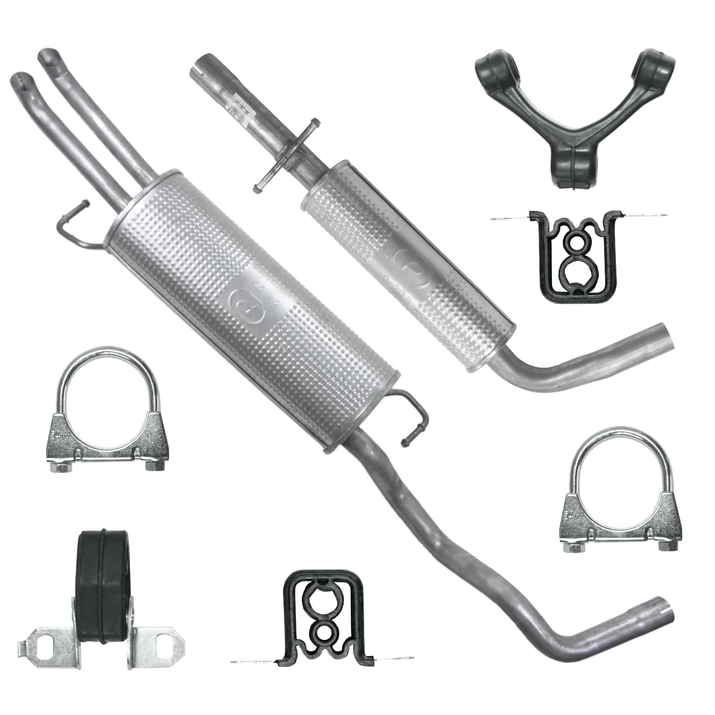 POLMOstrow Auspuff für VW Bora 1 I 1998-2005 | Mitteltopf und Endtopf, Motoren: 1.4 - 1.6 - 1.9 SDI, Kombi, Limousine