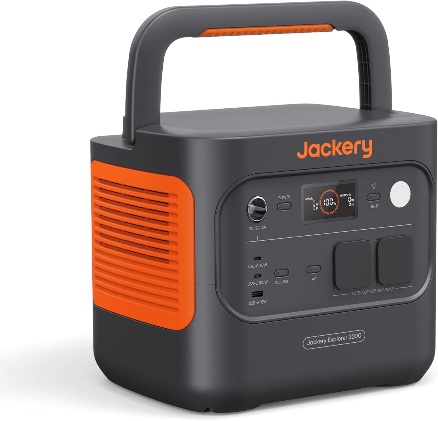 Jackery Explorer 2000v2 Portable Power Station, 2042Wh/2200W LiFePO4, High Power Battery (Max 4400W), Solar Generator, 0-80% Fast Charging in 52 Min for Camping, RV, Blackout
