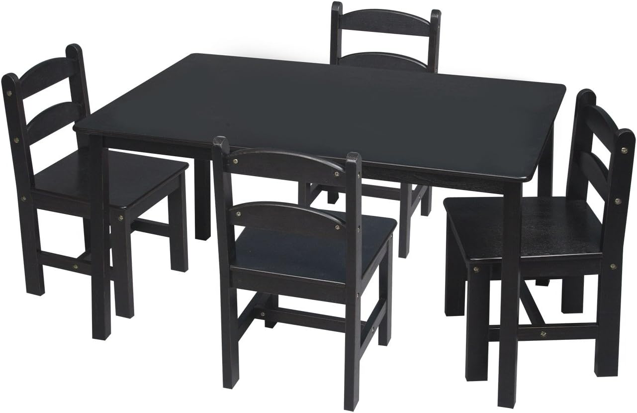 Gift Mark Kids 5 Piece Table and Chair Set (Espresso