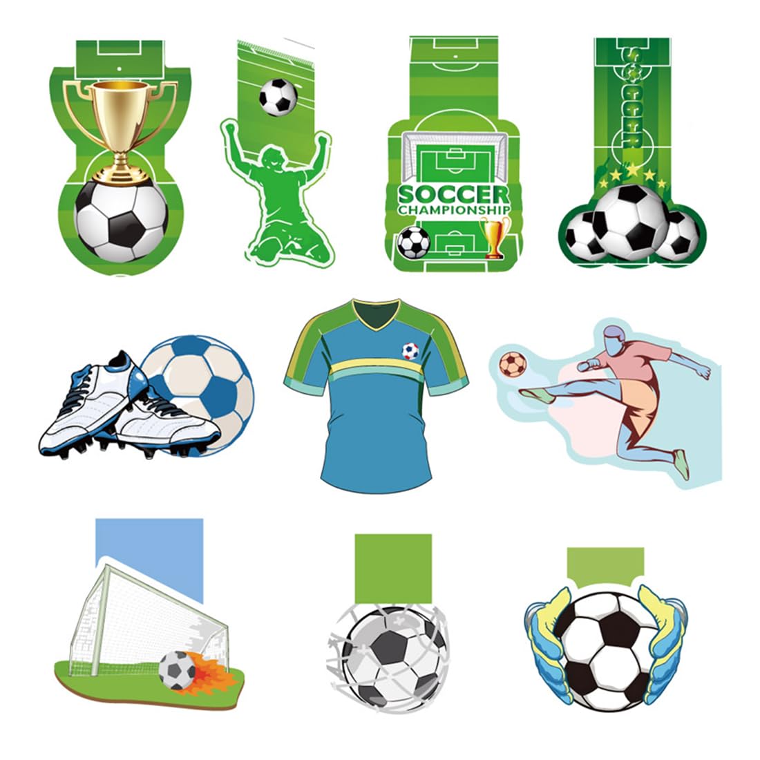 Marcapaginas Niños, 10 Magnetic Bookmarks Set, Marcadores de libros estilo fútbol, Clip de Página Magnético Marcadores de fútbol para niños y niñas, aficionados y amantes de los libros