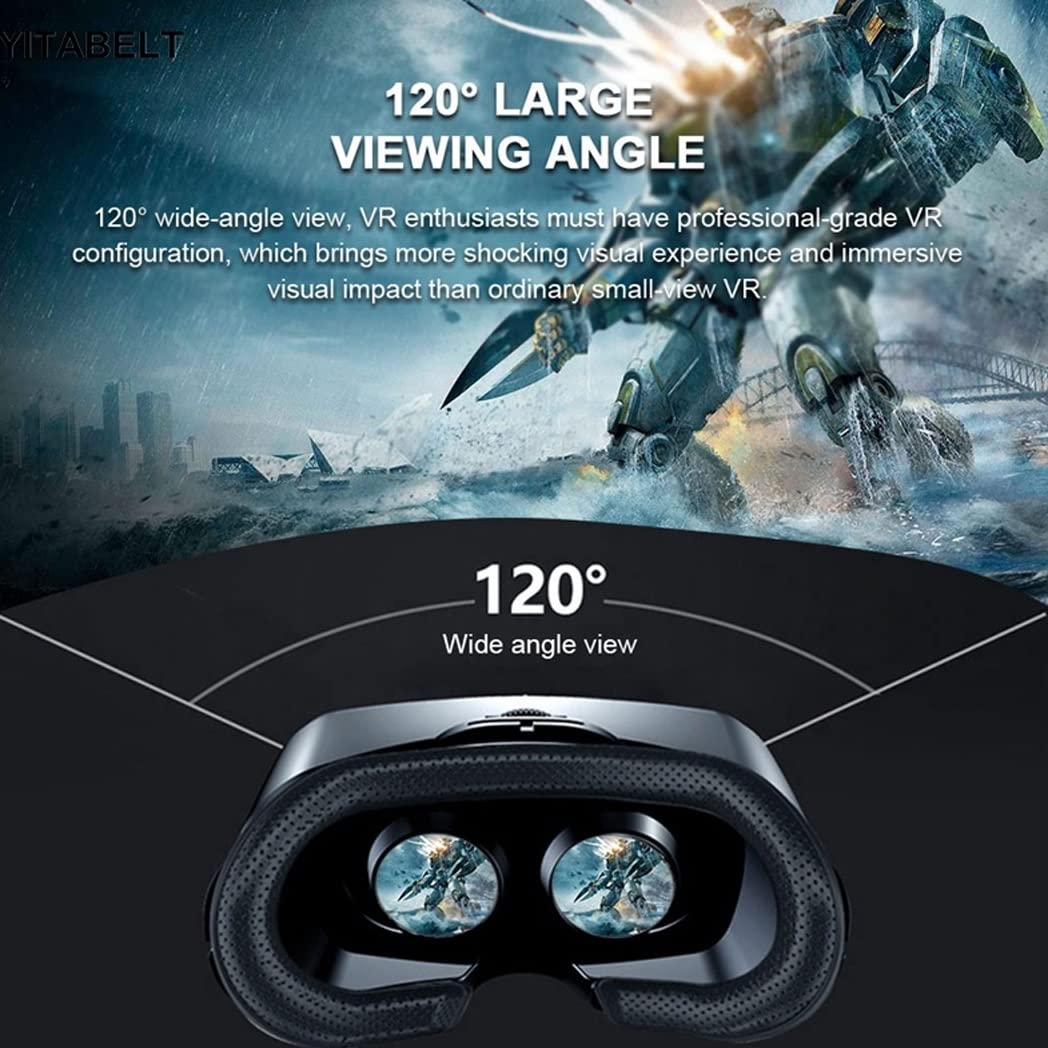 Occhiali VR, Visore Realtà Virtuale, Cuffie 3D VR Compatibile con Tutti Gli, Lente Regolabile per Film e Giochi 3D, per iPhone 13 Pro Max/13 Pro/13/12/11, per Samsung Galaxy S21, Huawei, Xiaomi