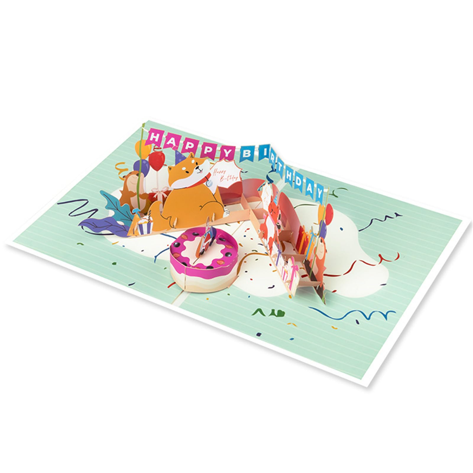 Tsophreniq Scene Greeting Card Happy Birthday with Matching Envelope Birthday Invitation for Anniversary Baby Showers Animal Party